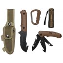 MFH Knife Set - coyote tan - plastic handle - sheath