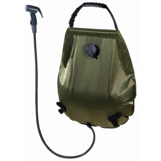 MFH Solar shower - Deluxe - 20 l - olive - with transport bag
