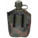 MFH US plastic water bottle - 1 l - cover - flecktarn - BPA-free