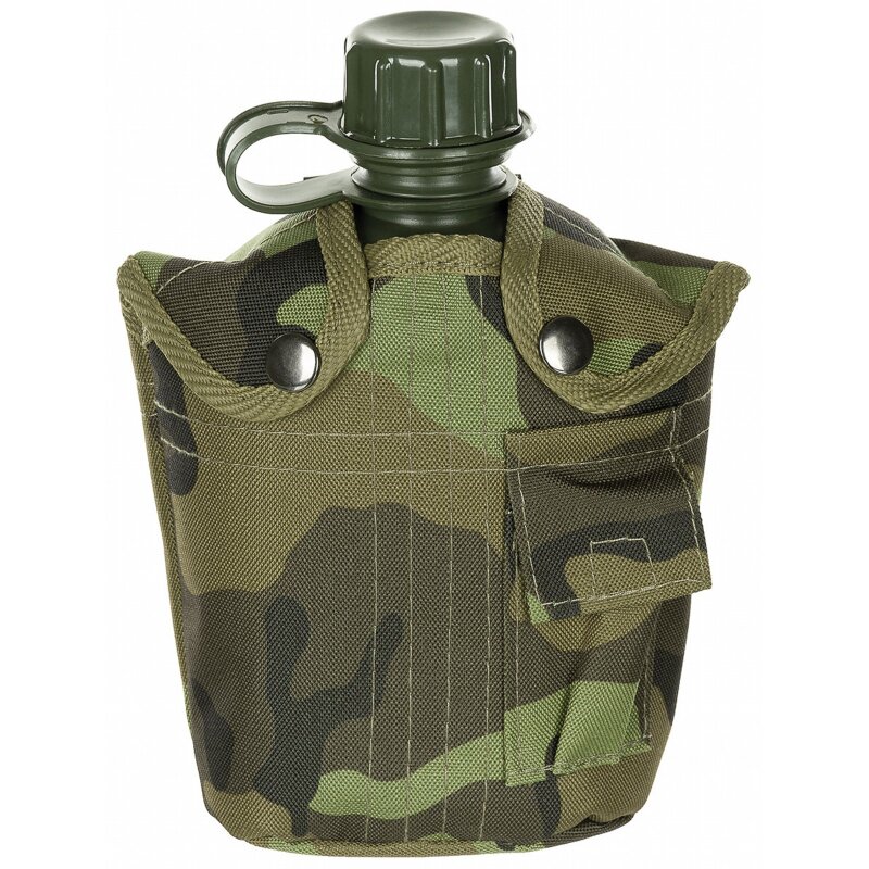 MFH US Plastikfeldflasche - 1 l - Hülle - M 95 CZ tarn - BPA-frei