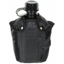 MFH US Plastikfeldflasche - 1 l - H&uuml;lle - schwarz - BPA-frei