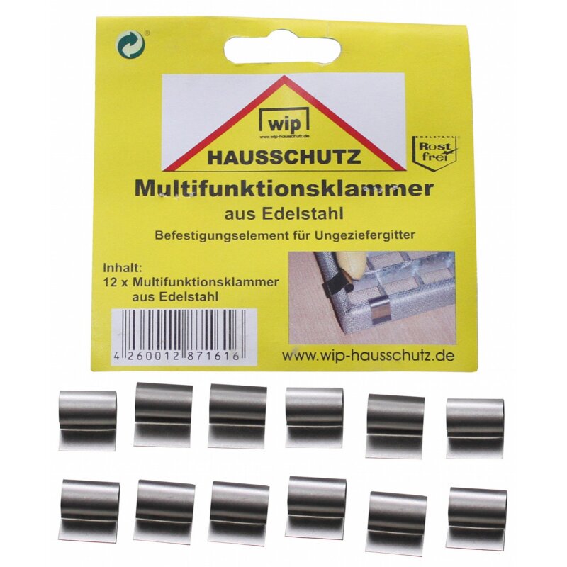 WIP Multifunktionklammer - Wip - Edelstahl - 12er Pack