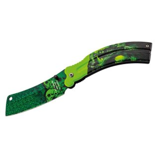 HERBERTZ Einhandmesser - Totenkopf - Grün
