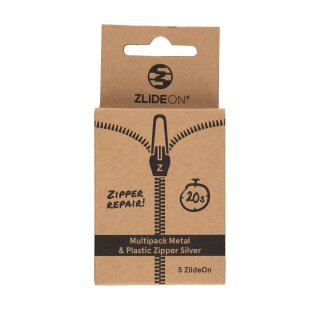Multipack Metal & Plastic Zipper - silver