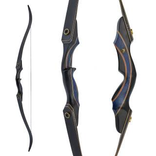 2nd CHANCE | DRAKE ARCHERY ELITE Blue Royal - 60 Inch - 40 lbs - Take Down Recurve Bow | Left Handed