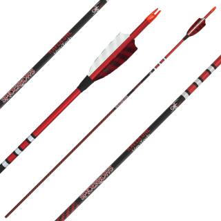 12er Pack Komplettpfeil | SPIDERBOWS Raven.One KevTech - 6,2mm - Carbon | Farbe: Rot | Spine 500 | 30,0 Zoll