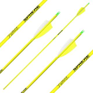 Complete arrow | SPHERE Lumos 6.2 - Neon Gelb - Carbon - Natural feathers | Spine: 400 | Length: 26 inch