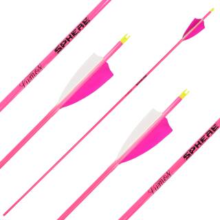 Complete arrow | SPHERE Lumos 4.2 - Neon Pink - Carbon - Natural feathers | Spine: 700 | Length: 26 inch