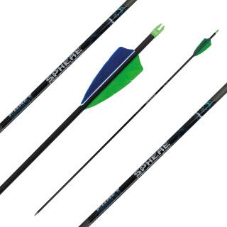 Complete arrow | SPHERE Ghost 5.2 - Carbon - Natural feathers | Spine: 500 | Length: 26 inch