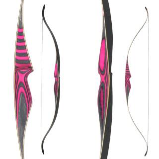 EXHIBITION PIECE | JACKALOPE - Quartz - 58 inches - One Piece Recurve Bow - 30 lbs | Right Hand | Colour: Pink / Black