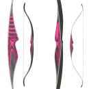 EXHIBITION PIECE | JACKALOPE - Quartz - 58 inches - One Piece Recurve Bow - 30 lbs | Right Hand | Colour: Pink / Black