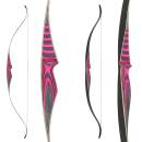EXHIBITION PIECE | JACKALOPE - Quartz - 58 inches - One Piece Recurve Bow - 30 lbs | Right Hand | Colour: Pink / Black