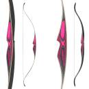 EXHIBITION PIECE | JACKALOPE - Quartz - 58 inches - One Piece Recurve Bow - 30 lbs | Right Hand | Colour: Pink / Black