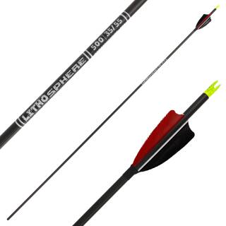 Complete arrow | LithoSPHERE Black - Carbon - Natural feathers | Spine: 1000 | Length: 30 inch