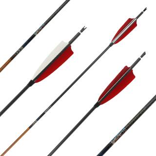 Complete arrow | MagnetoSPHERE Slim - Carbon - Natural feathers | Spine: 400 | Length: 30 inch