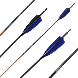 Complete arrow | MagnetoSPHERE Slim - Carbon - Natural feathers | Spine: 500 | Length: 28 inch