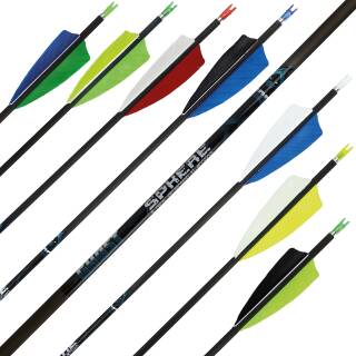 Complete arrow | SPHERE Ghost 4.2 - Carbon - Natural feathers | Spine: 400 | Length: 30 inch