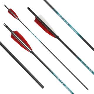Complete arrow | SPHERE Hunter Pro - Carbon - Natural feathers | Spine: 400 | Length: 32 inch