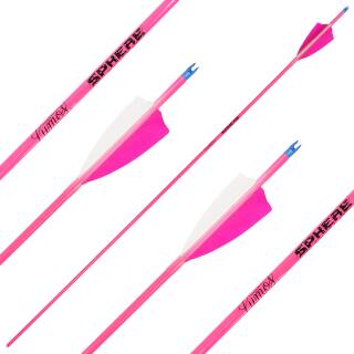 Complete arrow | SPHERE Lumos 4.2 - Neon Pink - Carbon - Natural feathers | Spine: 800 | Length: 28 inch