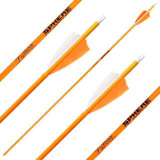 Complete arrow | SPHERE Lumos 6.2 - Neon Orange - Carbon - Natural feathers | Spine: 350 | Length: 28 inch