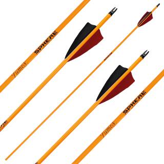 Complete arrow | SPHERE Lumos 6.2 - Neon Orange - Carbon - Natural feathers | Spine: 800 | Length: 30 inch