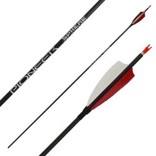 Complete arrow | SPHERE Pioneer 4.2 - Carbon - Natural feathers | Spine: 900 | Length: 28 inch