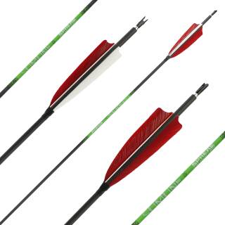 Complete arrow | SPHERE Slimline Pro - Carbon - Natural feathers | Spine: 400 | Length: 32 inch