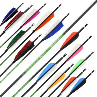 Complete arrow | SPHERE Slimline Pro - Carbon - Natural feathers | Spine: 900 | Length: 30 inch