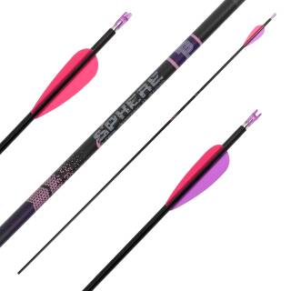 2nd CHANCE | 4er Pack Komplettpfeil | SPHERE BowJob Slim - 4,20 mm - Carbon - Vanes - Spine 1000
