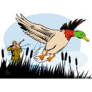 STRONGHOLD Tierauflage - Grafik Ente mit Jäger - 42...