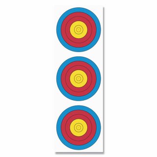 FITA Bow Target Face - 3 Spots, vertical - Traffic Light Target Face - 22x66 cm - Nylon Reinforced