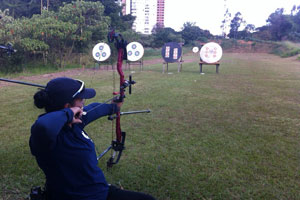 Jane Karla Rodrigues Gögel bei der 3. Etappe der nationalen Indoor-Meisterschaften des CBTARCO