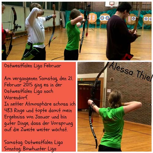 Ostwestfalen Liga in Warendorf Unsere Recurveschützin Alessa T. berichtet: