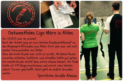 Wettkampfbericht Ahlen Alessa Thiel