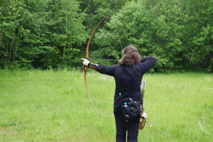 Langbogenschützin Claudia Timm bei der Landesmeisterschaft 3D vom NBSV 2015