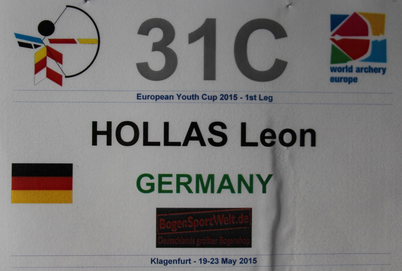 Leon Hollas beim 1st European Youth Cup 2015 in Klagenfurt, Österreich