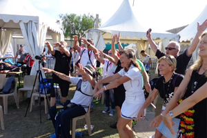 Laola mit Annedore Röbisch bei den European Masters Games 2015 in Nizza