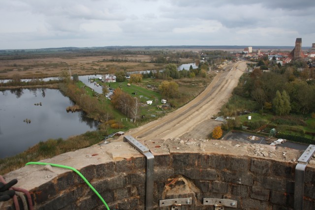 Ausblick vom Schornstein der BogenSportWelt.de (ehemals Möbelfabrik bzw. Graphik- und Designschule Anklam)