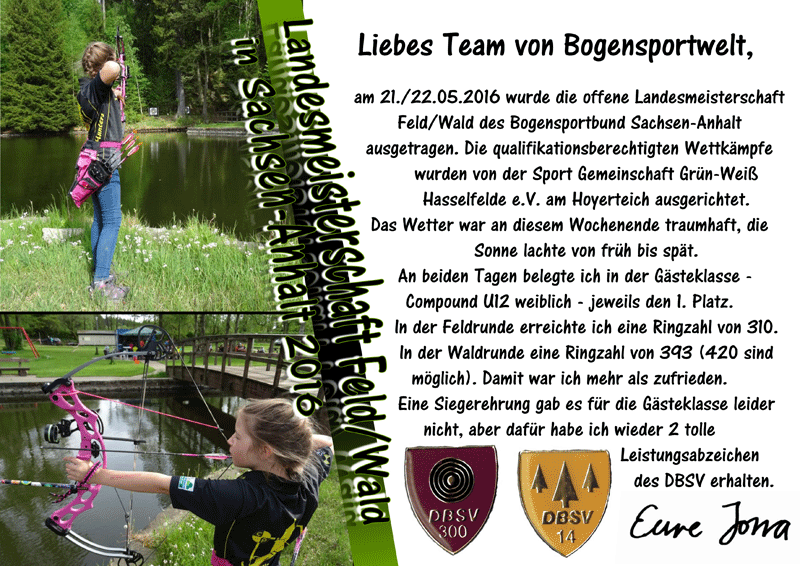 Jona bei der LM Feld/Wald 2016