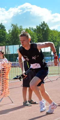 Bogenläufer Marco Kreische für die BogenSportWelt.de am Start in Kaluga, Russland